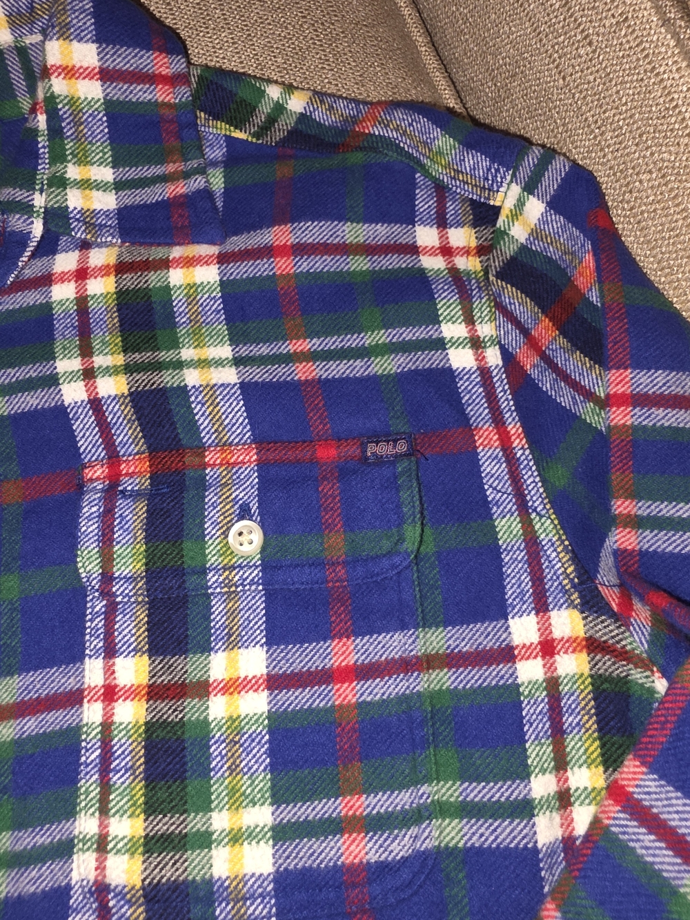 Polo by Ralph Lauren Blue Plaid Flannel Shirt - Picture 2 of 3
